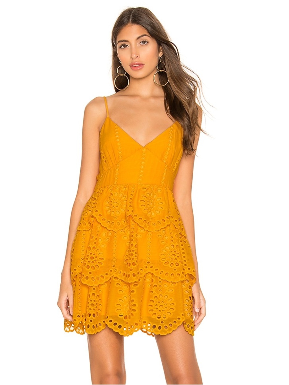 Lovers + Friends Mustard Doreen Mini Dress